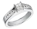 Diamond Princess Engagement Ring & Wedding Band Set 1/2 Carat (ctw) in 14K White Gold