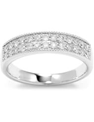 Kobelli 1/2 cttw Round Brilliant Cut Two Row Diamond Band