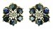 9ct Yellow Gold Ladies Sapphire And Diamond Flower Stud Earrings
