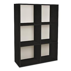 Way Basics Tribeca Eco-Friendly Modern 3-Shelf Bookcase with Adjustable Dividers, Black...