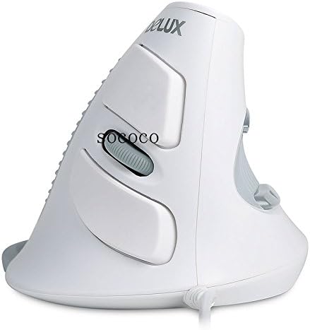 Yosoo White M618 600/1000/1600DPI Adjustable Grip Up-right Vertical Healthy Wired Mouse