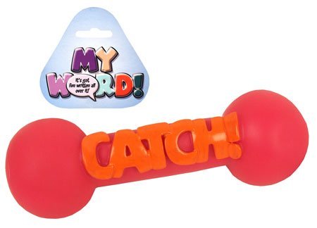 Image of (Play-Time) My Word Vinyl Dumbell Dog Toy 9inch Catch