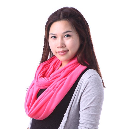 HDE Womens Lightweight Soft Sheer Jersey Long Infinity Loop Solid Color Scarf