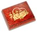 Spectacular Red Ercolano Musical Jewelry Box with Heart and White Roses Hand Inlay