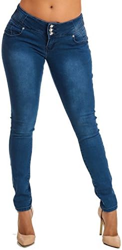 Saza Blue Denim Butt Lifting Levanta Cola Colombian Design Skinny Jeans 10847K