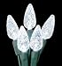 Led Christmas Light White 70 Count 6C Shape Green Wire