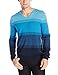 Calvin Klein Men's Merino Acrylic Simple Ombre Striped V-Neck Sweater