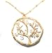 Beautiful NEU Love Mother Earth Tree of Life Charm Necklace with Fresh Water Pearl & Crystal Accents Matte Gold Tone Comes Gift Boxed