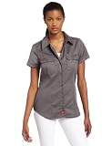 Dickies Women039s Short Sleeve Work Shirt Gray Large