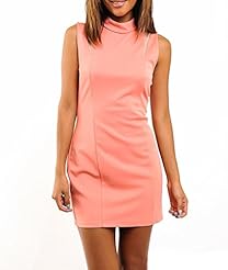 Mesh Turtleneck Polyester/Spandex Sleeveless  Dress