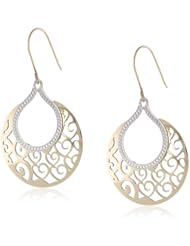 Bonded Sterling Silver and 14k Two-Tone Gold Gypsy Heart Earrings