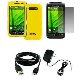 Click here to buy EMPIRE BlackBerry Torch 9850 9860 Yellow Rubberized Hard Case Cover + Screen Protector + Home Wall....