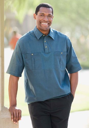KingSize Big & Tall Banded Bottom Shirts with Knit Inset Short Sleeve