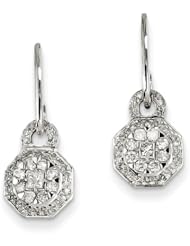 14K White Gold Diamond Post Earrings