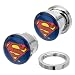 Search : Surgical Steel Superman Logo Externally Threaded Screw Fit Plugs - 0G (8mm) - Sold as A Pair