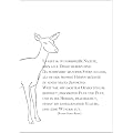 Stilvolle Weihnachtskarte mit Weihnachtsgedicht und Reh