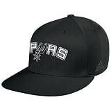 adidas San Antonio Spurs Black Basic Logo Flat Brim Flex Fit Hat