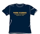 Work Harder - Adult Navy S/S T-Shirt For Men
