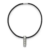 Stainless Steel Queer as Folk Bullet Necklace w/ Black Leather Cord