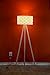Brightech - Bijou Tripod Floor Lamp - Contemporary Design for Modern Living Rooms - Soft Ambient Lighting - Made with Natural Wood - Natural Color Wood