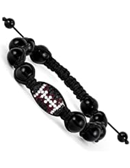Swarovski Elements Atlanta Spirit Football & Onyx Macrame Bracelet