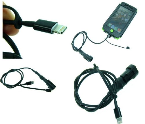 Power Adaptor for Apple iPhone 5 5S 5C to use with Ultimate Addons Hardwire / DIN Motorcycle Chargers