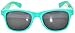 Classic Retro Vintage Nerd Wayfarer Smoke Lens Sunglasses Turquoise Frame