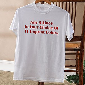 White Personalized T-Shirt - Custom Printed Text