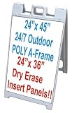 NEOPlex 25 x 45 Plasticade/Signicade Sidewalk Sandwich Board A-frame Sign w/Dry Erase Insert Panels