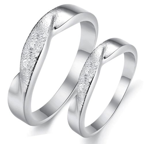 White Gold Plated Couple Ring Set for Wedding Promise Engagement ... White Gold Plated Couple Ring Set for Wedding Promise Engagement ...
