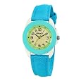 Sprout Unisex ST1009TQIVTQ Eco-Friendly Corn Resin and Turquoise Organic Cotton Strap Watch