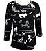 Search : Cactus Fashion Rhinestone Highlighted, Artistically Printed, 3/4 Sleeve, Scoop Neck, Black Colored Cotton Fashion Top - Bow Wow