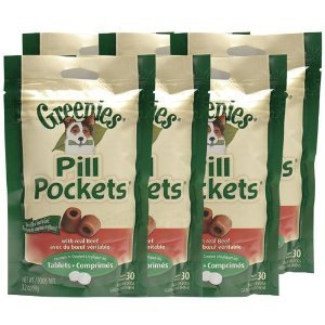 6-PACK Beef Pill Pockets SMALL 19.2 oz (180 pockets) by 