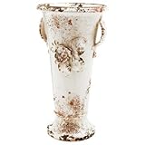 Vietri Rustic Garden Medium White Trumpet Flowers Vase