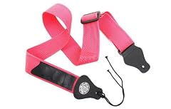 Gaucho Pink Nylon Guitar Strap for Electric/Acoustic/Bass Guitar with Built in Pick Holder