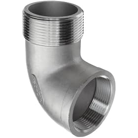 Merit Brass M403-08 90 Degree Street Elbow, 1/2" NPT Male X Female, MSS SP-114 304 Stainless Steel Cast Pipe Fitting