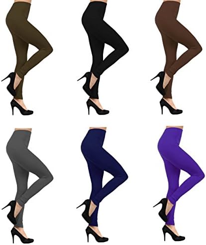 Women's Fashion Wear Seamless Fleece Lined Leggings - Stretch Leggings (6 Pack)