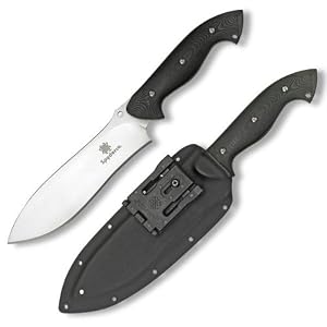 Spyderco Forager Micarta Plain Edge Knife, Green, 14 -Inch