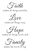 Newclew Faith Makes All Things Possible, Love Makes All Things Easy, Hope Make All Things Work, and Family Makes Life Worth Living Wall Art Sayings Sticker DÃ©cor Decal Prayer Church Jesus Pray