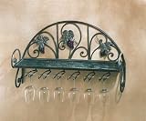 Grapevine Wall Shelf with Glass Rack