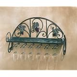 Metal Grapevine Wall Shelf/Wine Glass Holder