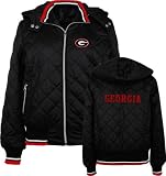 Georgia Bulldogs -Women's- Diamond Quilted Full Zip Hooded Jacket