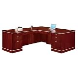 Belvedere Desert Cherry Left Return Executive LDesk Sunset Cherry Finish