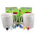 Set of 2 Ceramic Paint Your Own Mug & Paints Sets