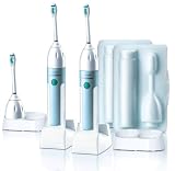 Philips Sonicare CleanCare HX5853/71 Power Toothbrush with Quadpacer ***Twin Pack*** (2 Handles, 3 Standard brush heads, 2 Brush head holders, 2 Charger bases, & 2 Travel cases) LIMITED EDITION