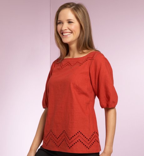Autograph Linen Blend Broderie Detail Top clothing