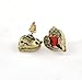 Vintage Jewelry Crystal Heart Love Stud Earrings Angel Wing