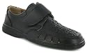 Harbour Bay "Hudson" Mens Woven Velcro Fastening Shoes - Black