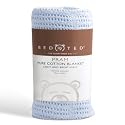 Bed Ted Cotton Cellular Blanket, Blue, Pram