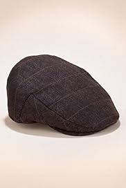 Pure Wool Striped Herringbone Flat Cap